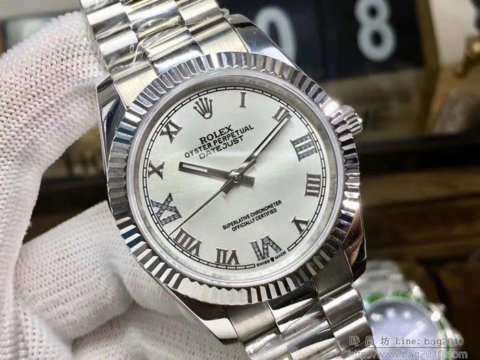 ROLEX勞力士 日誌系列 全新款 經典羅馬刻度設計 奢華典雅 男士腕表  wssb3721